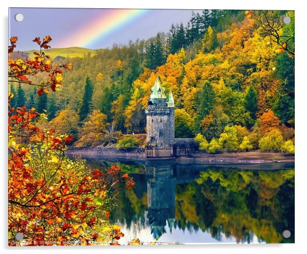 Lake Vyrnwy Autumn  Acrylic by Stephen Taylor