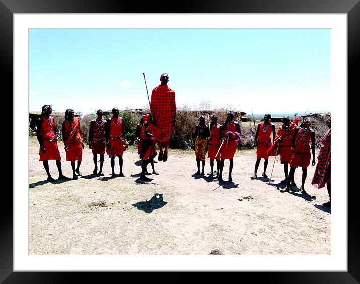 Masai Mara tribal love dance Framed Mounted Print by grant norton