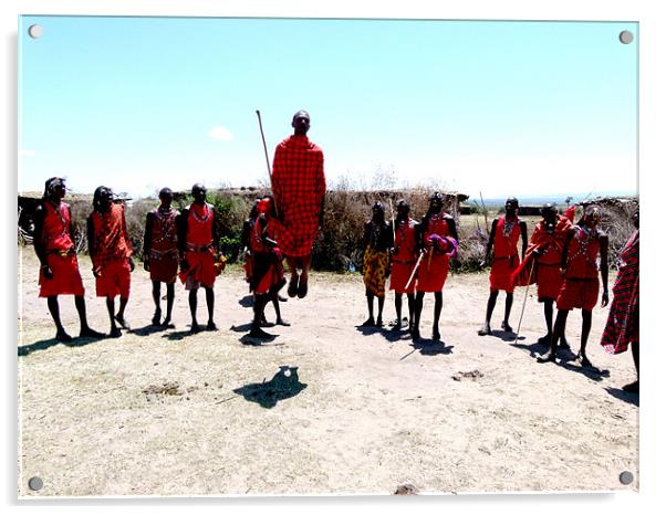 Masai Mara tribal love dance Acrylic by grant norton