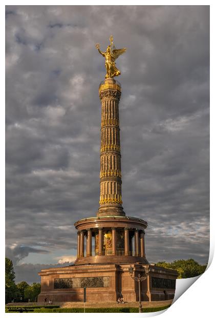 The Victory Column In Berlin Print by Artur Bogacki