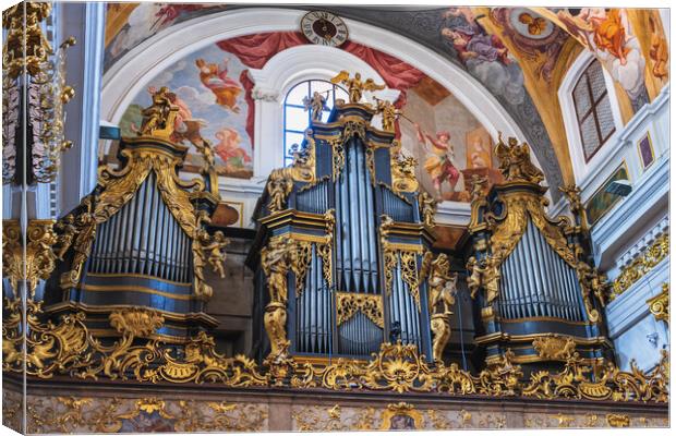 Ljubljana Cathedral Pipe Organs In Slovenia Canvas Print by Artur Bogacki