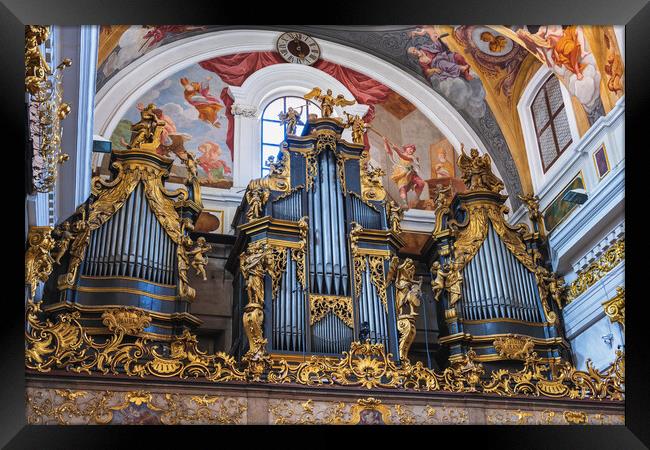 Ljubljana Cathedral Pipe Organs In Slovenia Framed Print by Artur Bogacki