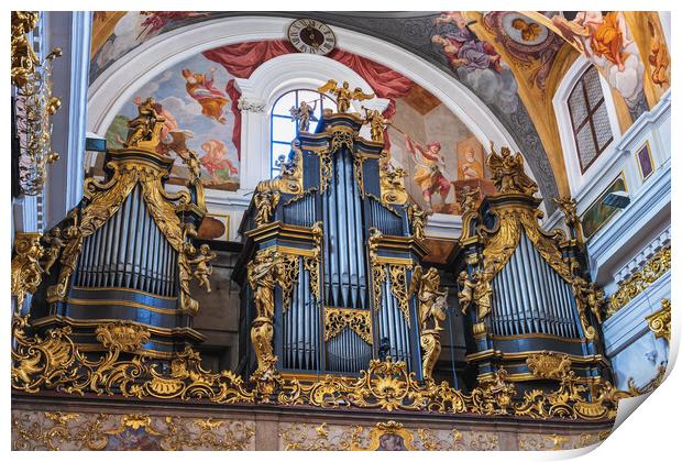 Ljubljana Cathedral Pipe Organs In Slovenia Print by Artur Bogacki