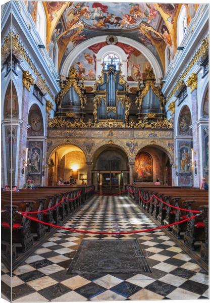 Ljubljana Cathedral Interior With Organs Canvas Print by Artur Bogacki