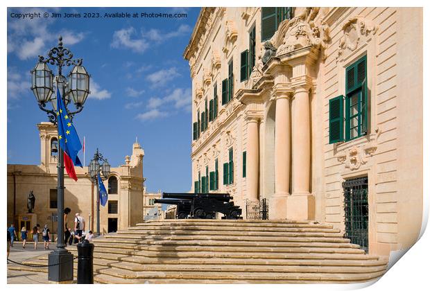 The Auberge de Castille, Valletta Print by Jim Jones