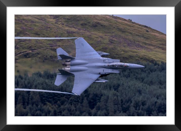 F15E Strike Eagle Low Level Mach Loop Framed Mounted Print by Derek Beattie