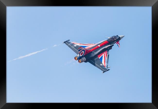 Vapour trails from an RAF Typhoon Framed Print by Jason Wells