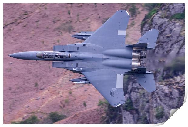 F15E Strike Eagle Low Level English Lake District Print by Derek Beattie