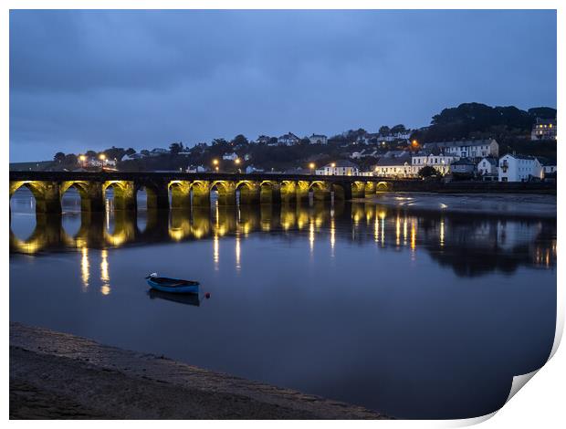 Bideford Long Bridge at Dawn Print by Tony Twyman