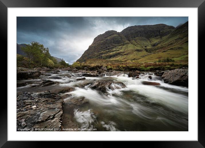 River Coe  rapids in Glencoe in Scotland.  967 Framed Mounted Print by PHILIP CHALK