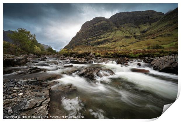 River Coe  rapids in Glencoe in Scotland.  967 Print by PHILIP CHALK