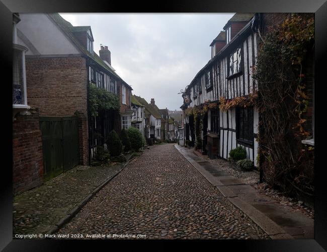 The cobbled streets of Rye. Framed Print by Mark Ward