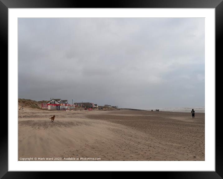 Winter Space at Camber Sands. Framed Mounted Print by Mark Ward