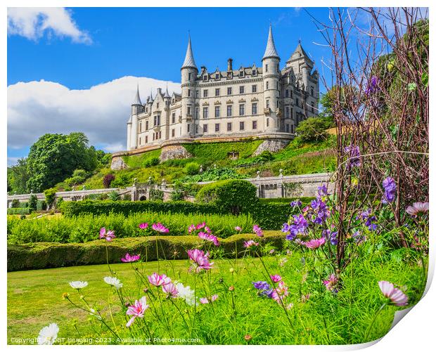 Dunrobin Castle & Gardens Sutherland Highland Scotland Fairy Tale Blossum Print by OBT imaging