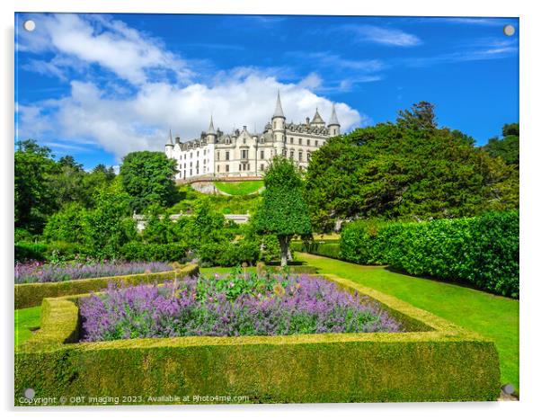 Dunrobin Castle & Garden Sutherland Highland Scotland Fairy Tale Summer Acrylic by OBT imaging