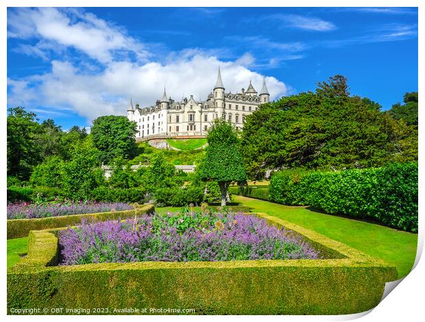 Dunrobin Castle & Garden Sutherland Highland Scotland Fairy Tale Summer Print by OBT imaging