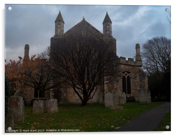 The Parish Church of St Mary in Rye. Acrylic by Mark Ward