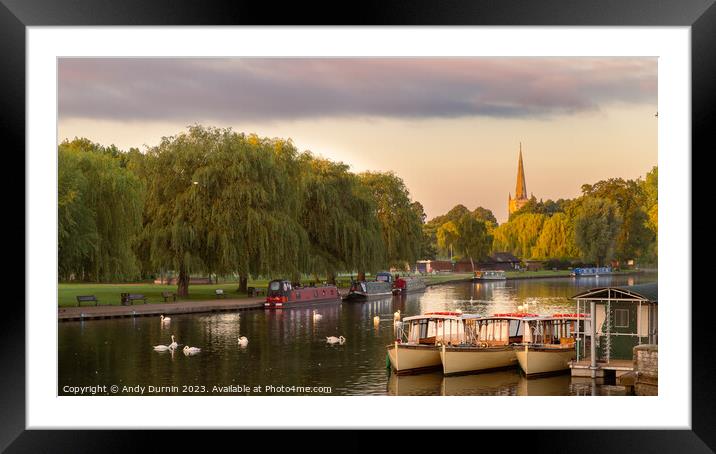 Stratford Upon Avon and River Avon Framed Mounted Print by Andy Durnin
