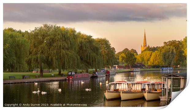 Stratford Upon Avon and River Avon Print by Andy Durnin