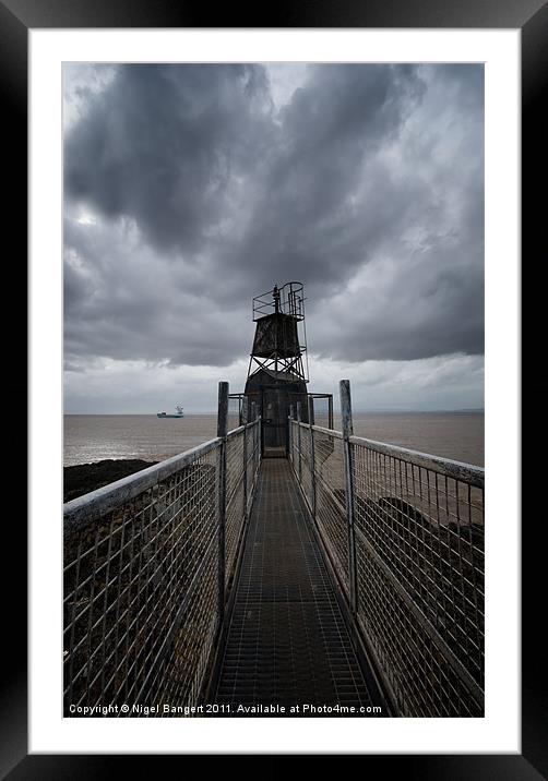 Portishead Lighthouse Framed Mounted Print by Nigel Bangert