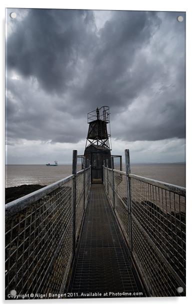 Portishead Lighthouse Acrylic by Nigel Bangert