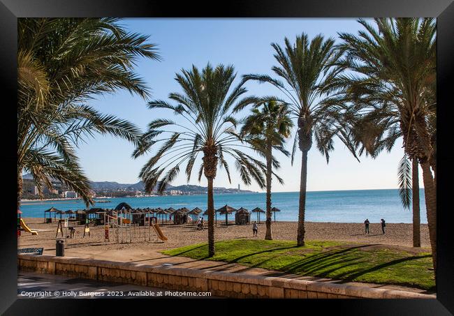 Malaga beach Costa Del Sol  Framed Print by Holly Burgess