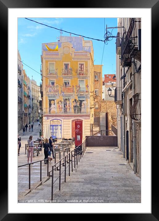 Narrow Street in Tarragona  Framed Mounted Print by Holly Burgess