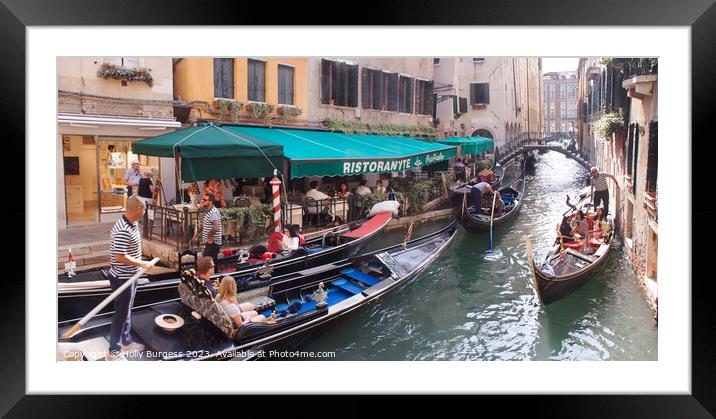 Day in Venice on a Gondola  Framed Mounted Print by Holly Burgess