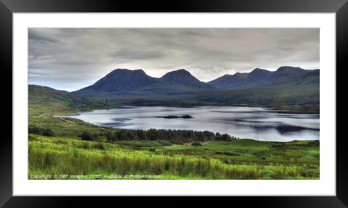 Loch Bad a Ghaill & Coigach Mountains Scotland West Highlands Framed Mounted Print by OBT imaging