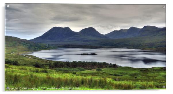 Loch Bad a Ghaill & Coigach Mountains Scotland West Highlands Acrylic by OBT imaging