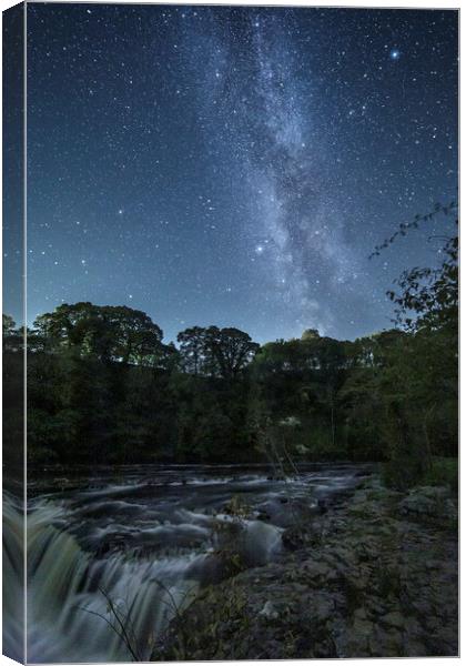 Aysgarth Falls and the Milky Way Canvas Print by Pete Collins