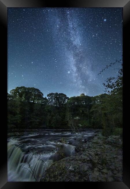 Aysgarth Falls and the Milky Way Framed Print by Pete Collins