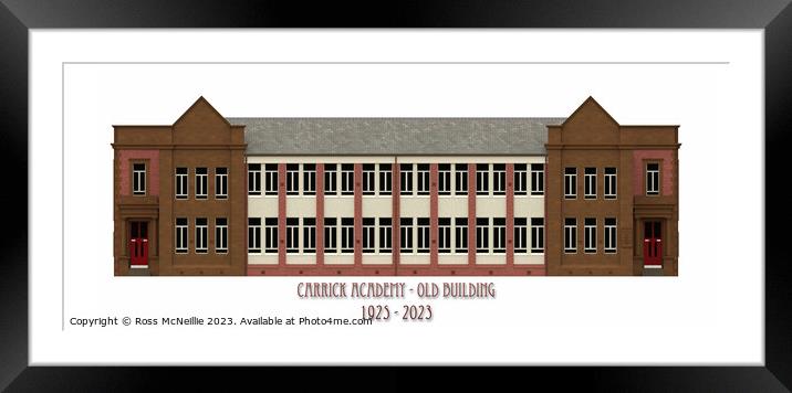Carrick Academy - Front Elevation Framed Mounted Print by Ross McNeillie