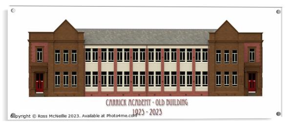 Carrick Academy - Front Elevation Acrylic by Ross McNeillie