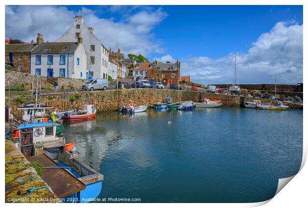 Charming Crail Harbour Print by Kasia Design