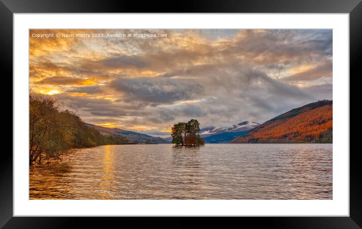 Loch Tay Sunset Framed Mounted Print by Navin Mistry