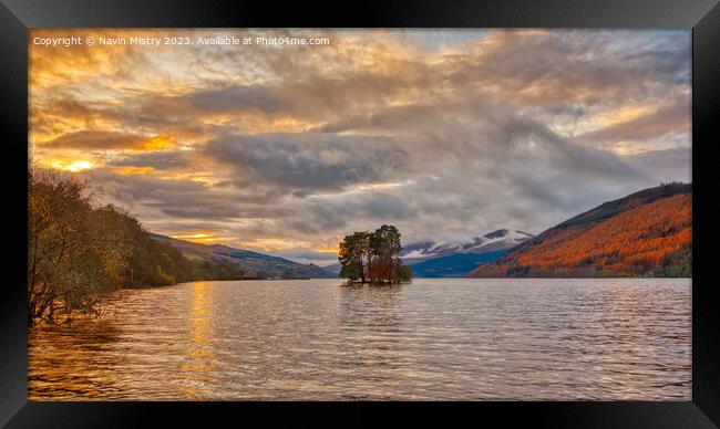Loch Tay Sunset Framed Print by Navin Mistry