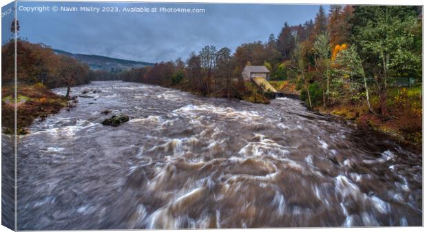Rapids of River Tay at Grandtully Canvas Print by Navin Mistry