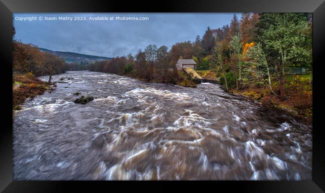 Rapids of River Tay at Grandtully Framed Print by Navin Mistry
