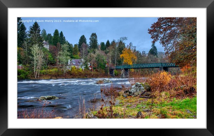 A view of the River Tay at Grandtully, Perthshire Framed Mounted Print by Navin Mistry