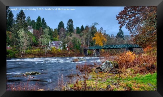 A view of the River Tay at Grandtully, Perthshire Framed Print by Navin Mistry