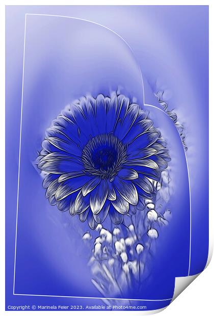 Blue flower Print by Marinela Feier