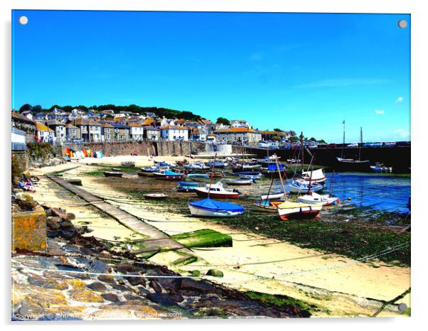 Mousehole, Cornwall. Acrylic by john hill