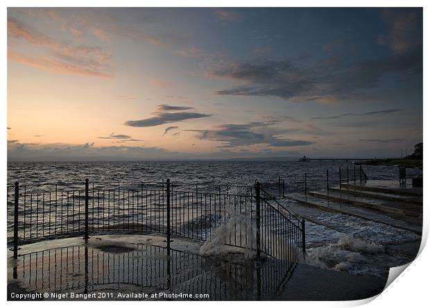 Clevedon Seafront Sunset Print by Nigel Bangert