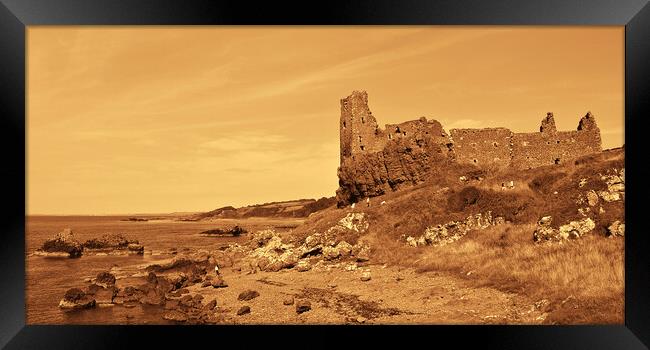 Dunure Castle, Ayrshire Scotland (sepia) Framed Print by Allan Durward Photography