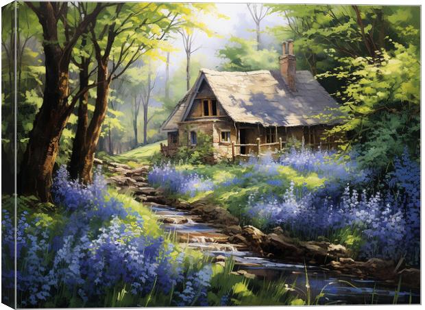 Bluebell Woods Cottage Canvas Print by Steve Smith