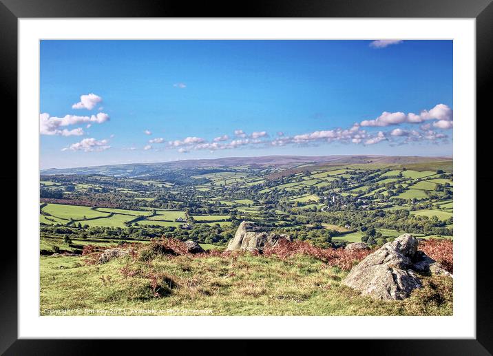 Widecombe Valley Bell Tor Dartmoor  Framed Mounted Print by Jim Key