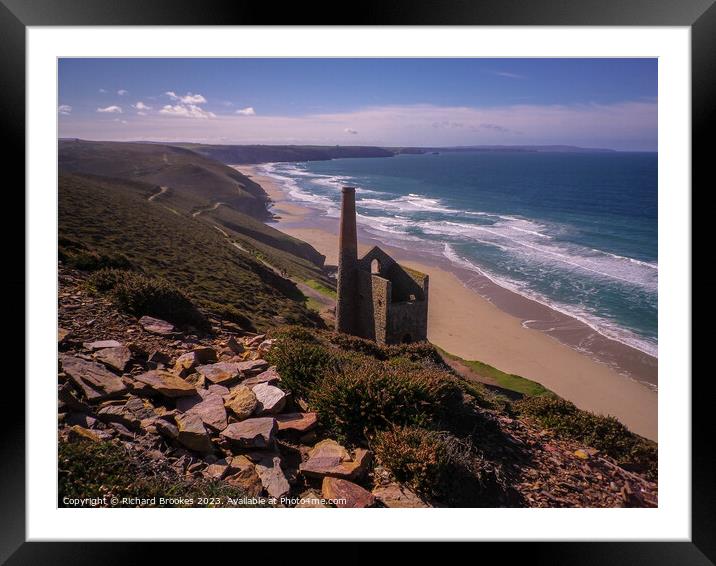 Towanroath Pumping Engine House Cornwall Framed Mounted Print by Richard Brookes