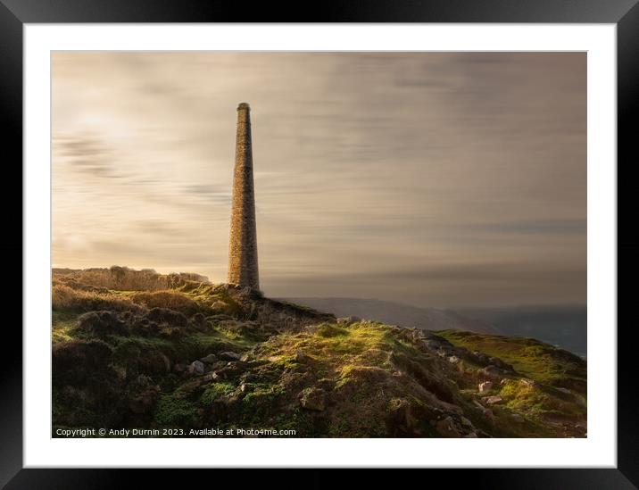 The Stack at Botallack Mine Framed Mounted Print by Andy Durnin