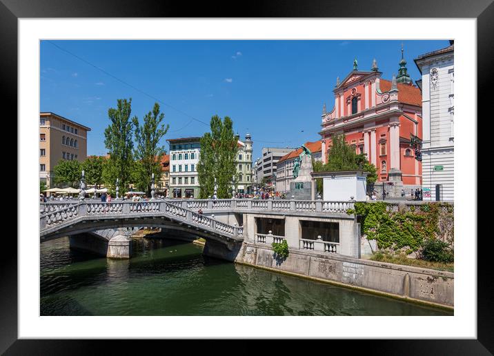 City of Ljubljana in Slovenia Framed Mounted Print by Artur Bogacki